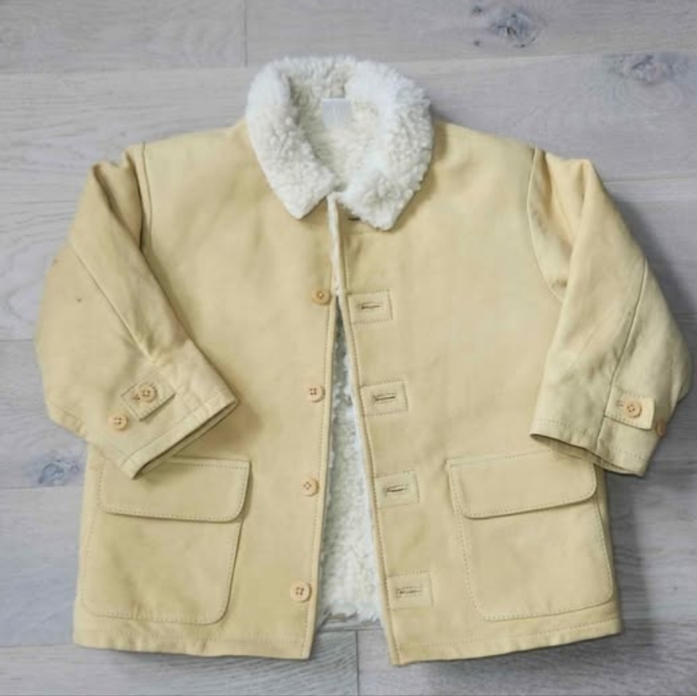 Baby Gap Genuine Leather Wool Jacket 4Y